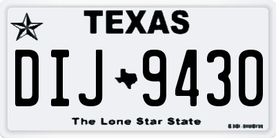 TX license plate DIJ9430