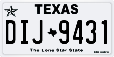 TX license plate DIJ9431