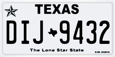 TX license plate DIJ9432