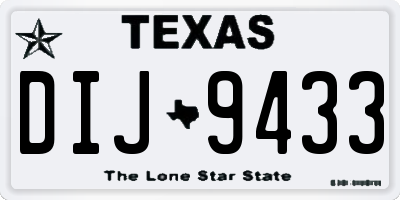 TX license plate DIJ9433