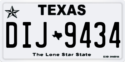 TX license plate DIJ9434
