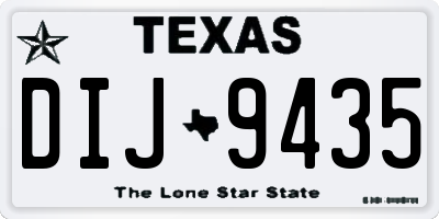 TX license plate DIJ9435