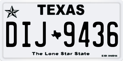 TX license plate DIJ9436