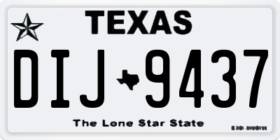TX license plate DIJ9437