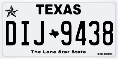 TX license plate DIJ9438