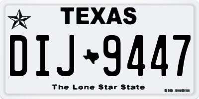 TX license plate DIJ9447
