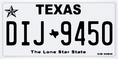 TX license plate DIJ9450