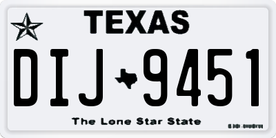 TX license plate DIJ9451
