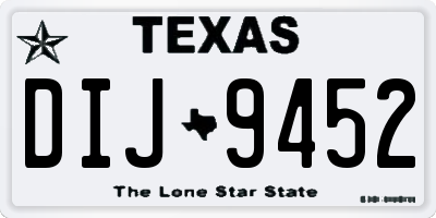 TX license plate DIJ9452