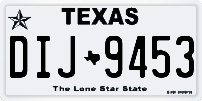 TX license plate DIJ9453