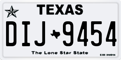 TX license plate DIJ9454