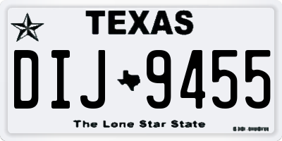 TX license plate DIJ9455