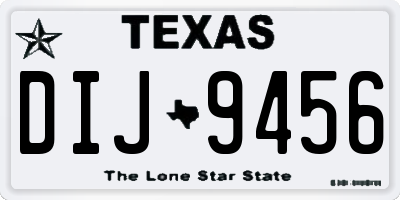 TX license plate DIJ9456