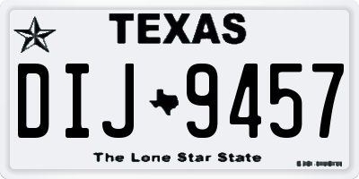 TX license plate DIJ9457