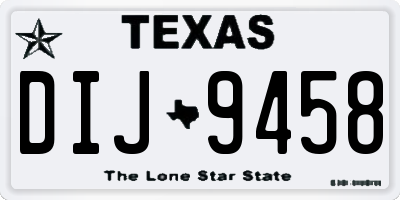 TX license plate DIJ9458