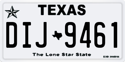 TX license plate DIJ9461