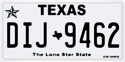 TX license plate DIJ9462