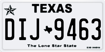 TX license plate DIJ9463