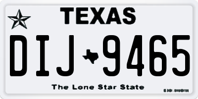 TX license plate DIJ9465