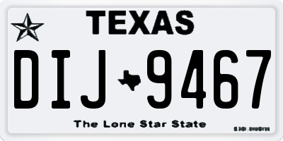 TX license plate DIJ9467