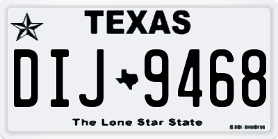 TX license plate DIJ9468