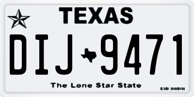 TX license plate DIJ9471