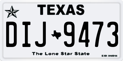 TX license plate DIJ9473