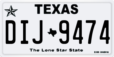 TX license plate DIJ9474