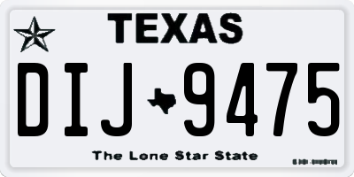 TX license plate DIJ9475