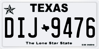 TX license plate DIJ9476