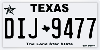 TX license plate DIJ9477