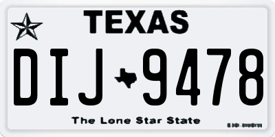 TX license plate DIJ9478