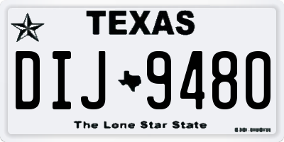 TX license plate DIJ9480