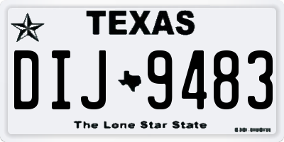 TX license plate DIJ9483