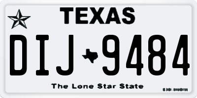 TX license plate DIJ9484