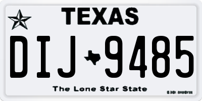 TX license plate DIJ9485