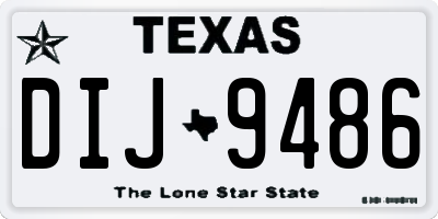 TX license plate DIJ9486