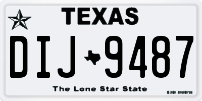 TX license plate DIJ9487