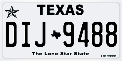 TX license plate DIJ9488