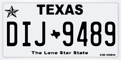 TX license plate DIJ9489