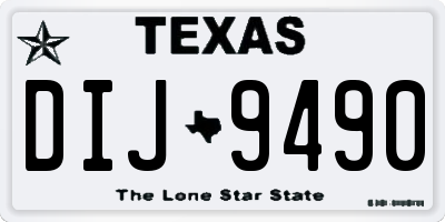 TX license plate DIJ9490