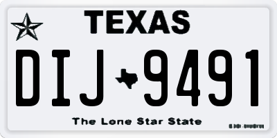 TX license plate DIJ9491
