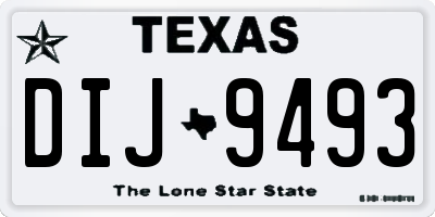 TX license plate DIJ9493