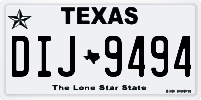 TX license plate DIJ9494