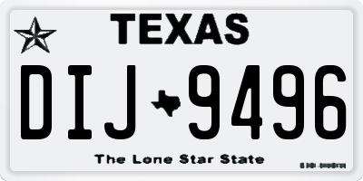 TX license plate DIJ9496