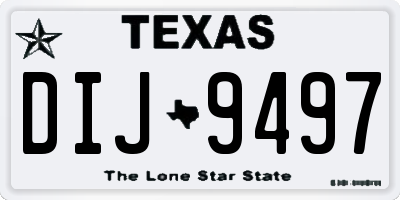 TX license plate DIJ9497