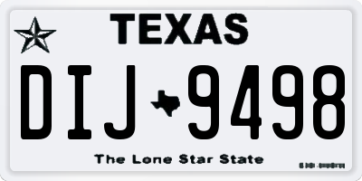 TX license plate DIJ9498