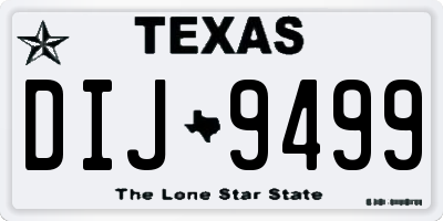 TX license plate DIJ9499