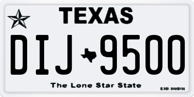 TX license plate DIJ9500