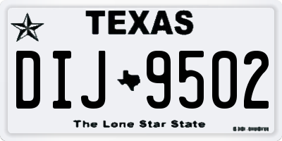 TX license plate DIJ9502